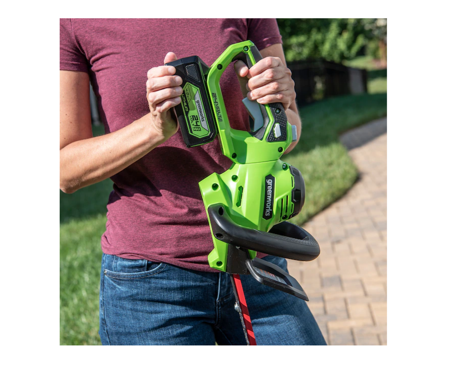 Greenworks HT24B414 24-Volt 22-in Dual Cordless Electric Hedge Trimmer (Battery and Charger Included)