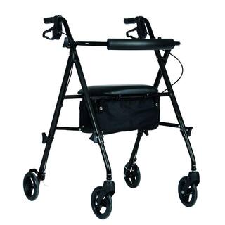 Medline Freedom Ultra-Light Folding 4-Wheel Rollator in Black MDS86825SLBLK