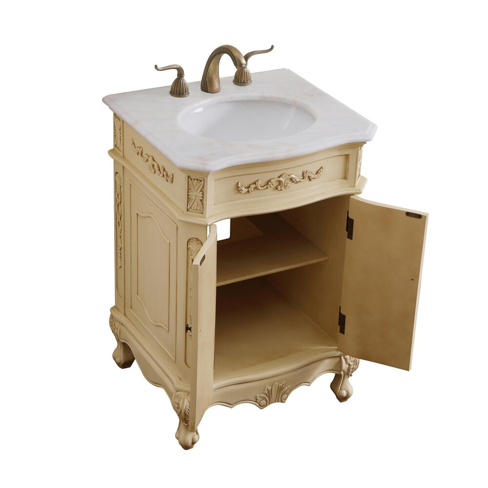 Dallas 24 in. Single Bathroom Vanity Set with Marble Top