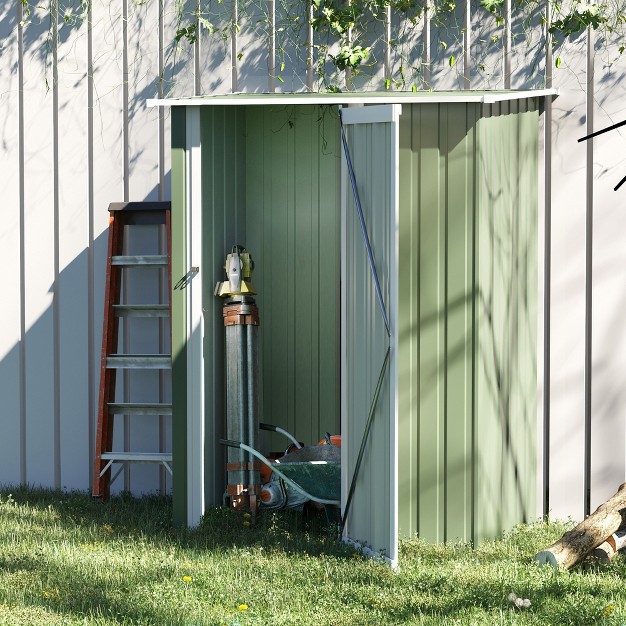 Outsunny 5 x27 X 3 x27 Metal Garden Storage Shed Tool House With Lockable Door For Backyard Patio Lawn