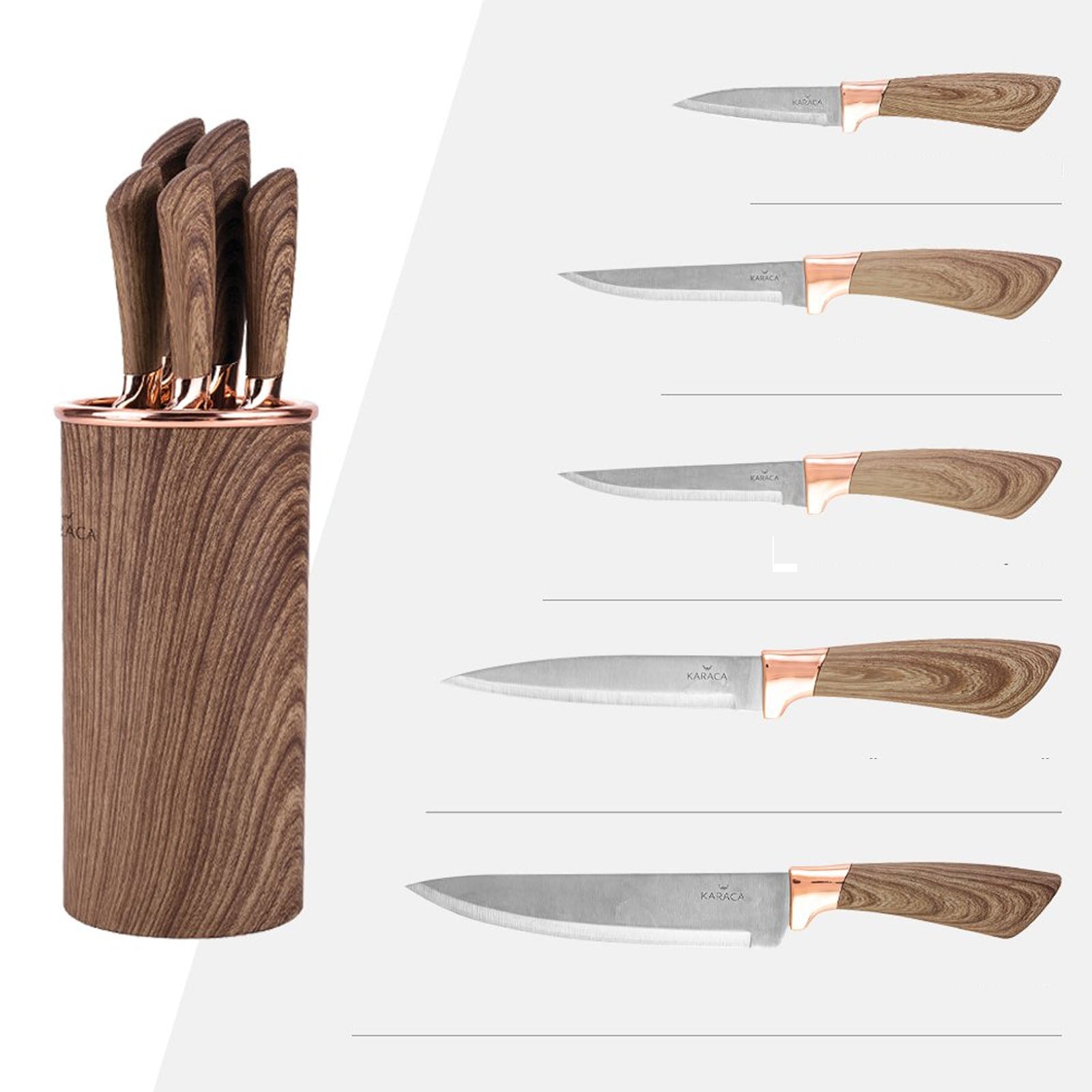 Karaca Wave Brown 6 Piece Knife Set 153.03.07.9430