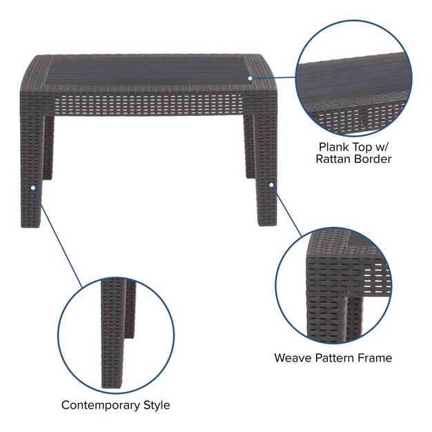 Emma And Oliver Outdoor Rattan Coffee Table