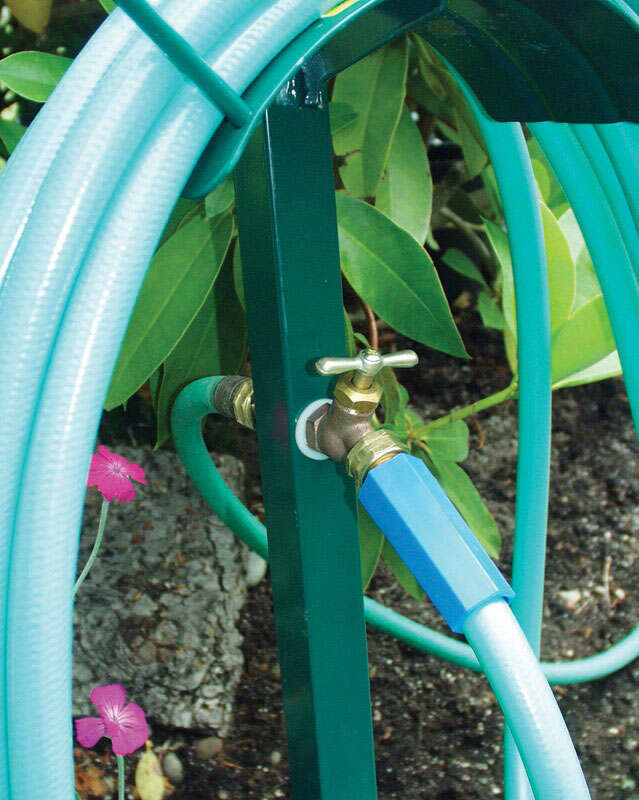 Yard Butler 150 ft. Green Free Standing Hose Hanger with Faucet