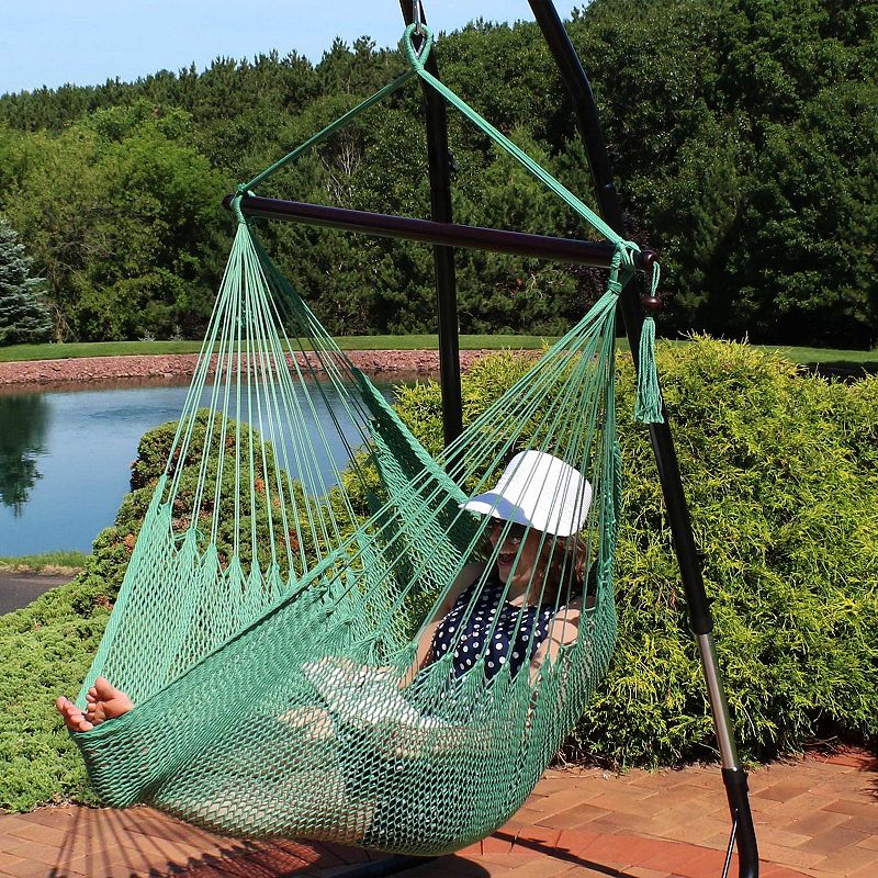 Sunnydaze Modern Boho-Style Rope Caribbean XL Hammock Chair