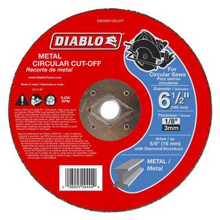 DIABLO 6-12 in. x 18 in. x 58 in. Metal Cut-Off Disc (5-Pack) DBD065125L01F005