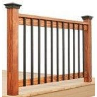 Pegatha 32-14 in. x 1 in. Black Aluminum Face Mount Deck Railing Baluster (5-Pack) 50050006