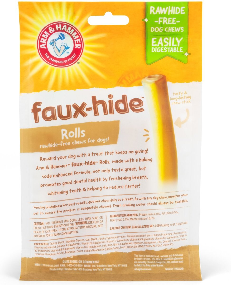 Arm and Hammer Faux-Hide Rolls Original Chicken Flavor Dog Dental Chews