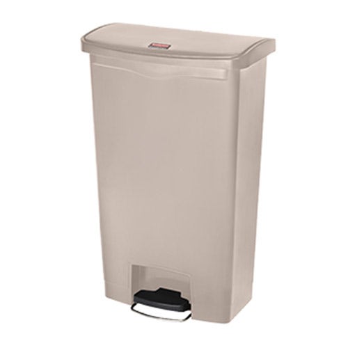 Rubbermaid Slim Jim 68L/18G Step Waste Bin， Beige