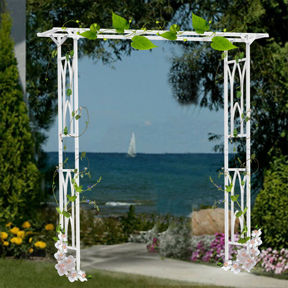 Garden Wedding Arch Outdoor Climbing Plants Trellis Patio Ornament Metal Archway