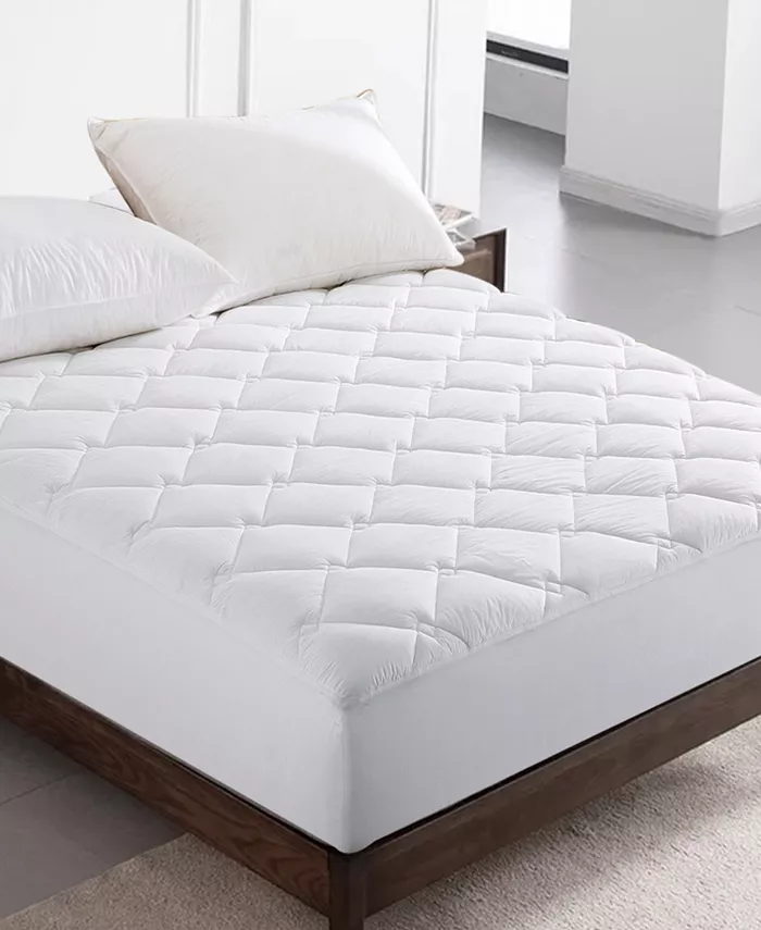 UNIKOME Plush Soft Cotton Fabric Comfort Diamond Quilted Mattress Pad， Twin