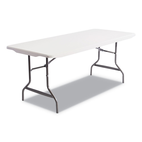 Alera Resin Rectangular Folding Table， Square Edge， 72w x 30d x 29h， Platinum (65600)