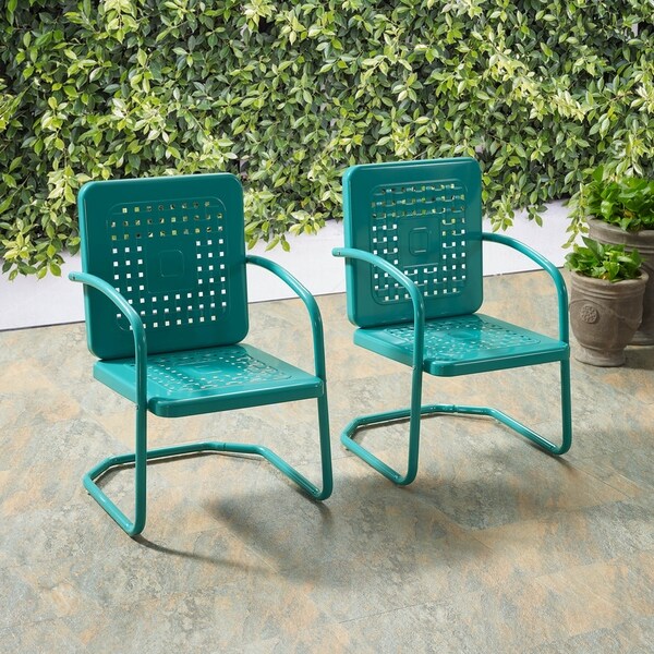 Crosley Bates Turquoise Chair (Set of 2)