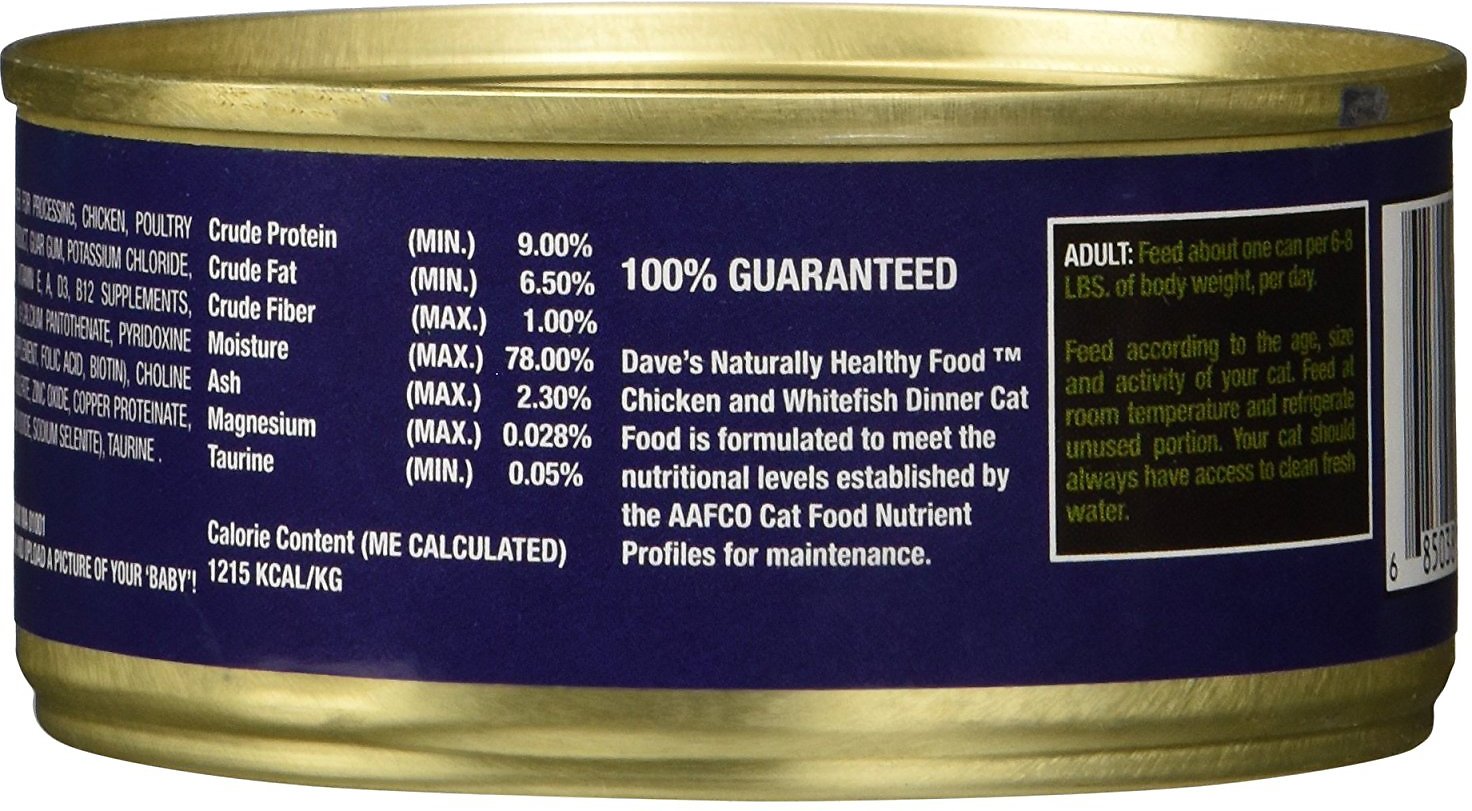 Dave Naturally Healthy Chicken and Whitefish Dinner Grain Free Wet Cat