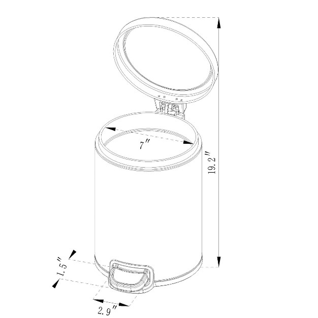 5l Round Step Trash Can