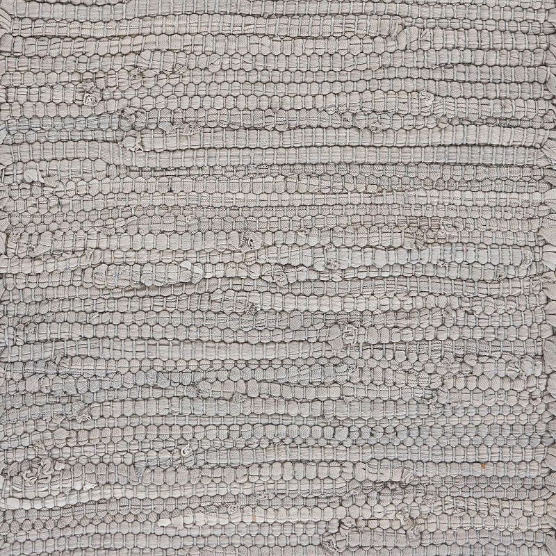 80 Gray and Ivory Hand Woven Bordered Rectangular Table Runner