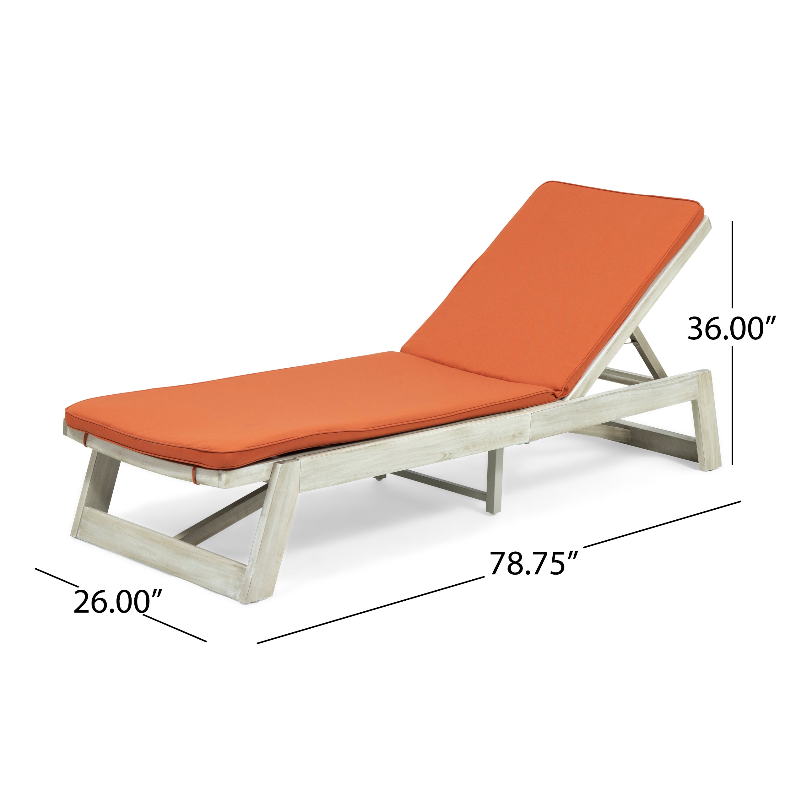 Adelaide Outdoor Acacia Wood Chaise Lounge and Cushion Set