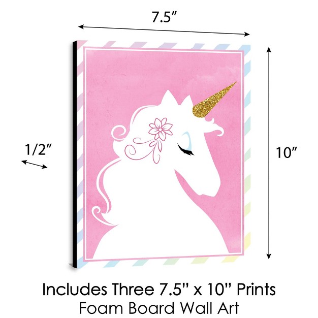 Big Dot Of Happiness Rainbow Unicorn Baby Girl Nursery Wall Art And Kids Room Decorations Gift Ideas 7 5 X 10 Inches Set Of 3 Prints