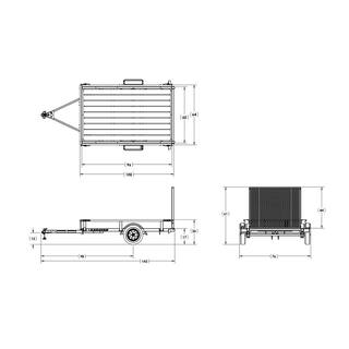 Karavan 5 ft. x 8 ft. Wood Floor Utility Trailer Kit w Patented Pivot Down Rail System KHD-2000-60-8-PU