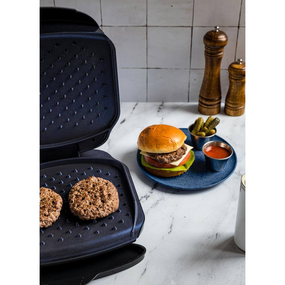 GRANITESTONE 64 sq. in. Classic Blue Ultra-Durable Non-Stick Diamond Infused Spike Express Electric Grill 7431