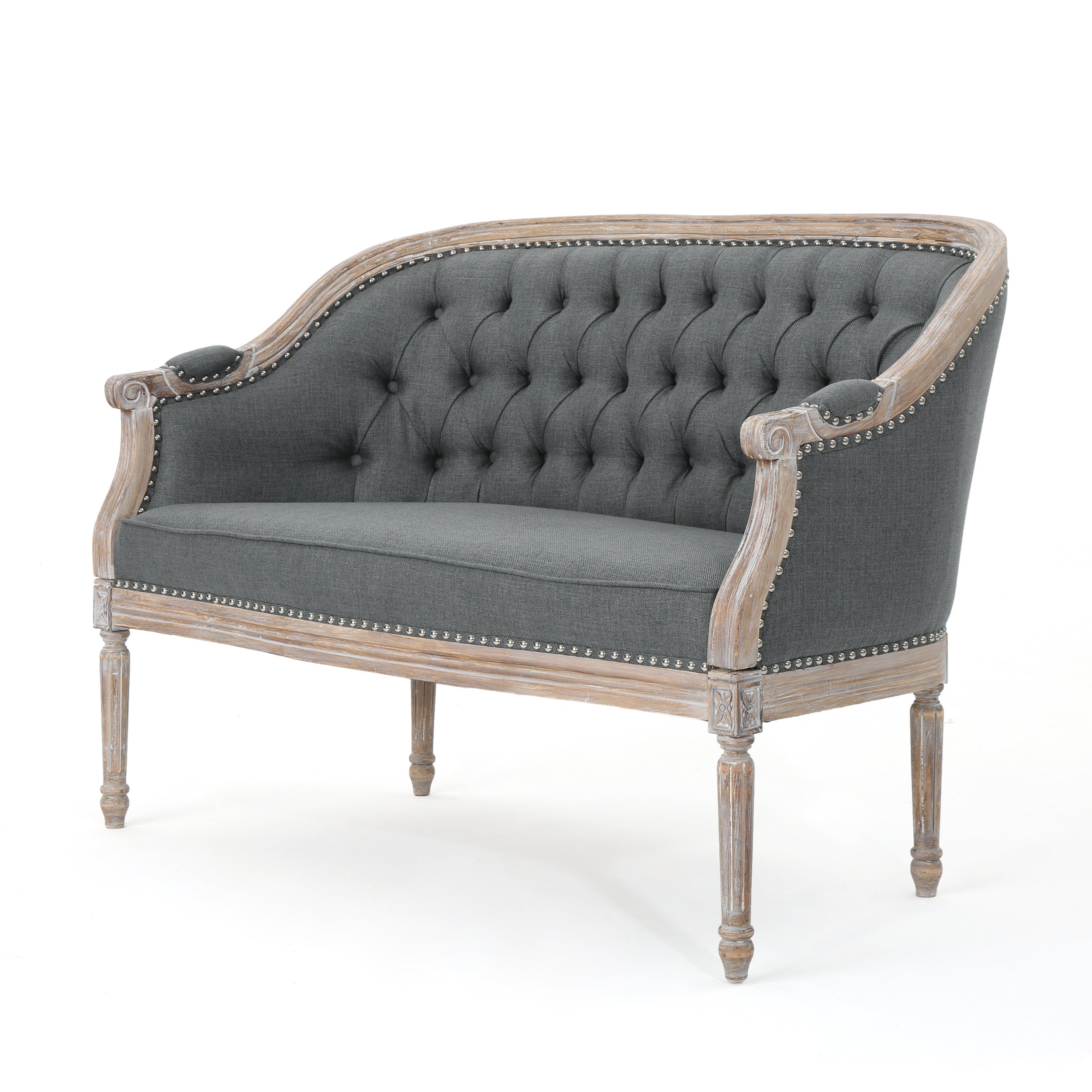 Megan Traditional Tufted Upholstered Loveseat