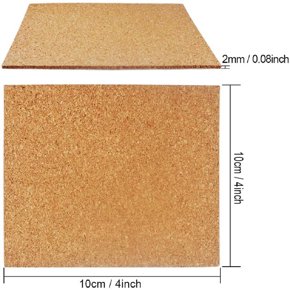 30 Pack Self-Adhesive Cork Squares 4” x 4” Cork Tiles Cork Backing Sheets Cork Coasters Square for DIY Crafts