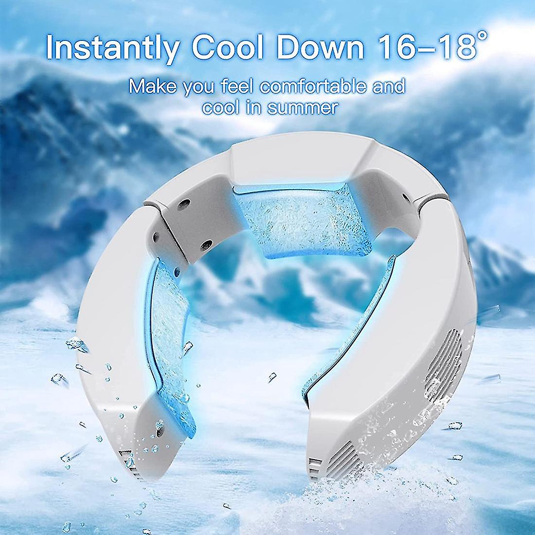 Neck Fan， Neck Air Conditioner， 3 Cooling Plates， Portable Neck Fan， Hands Free Neck Fan， Semicondu