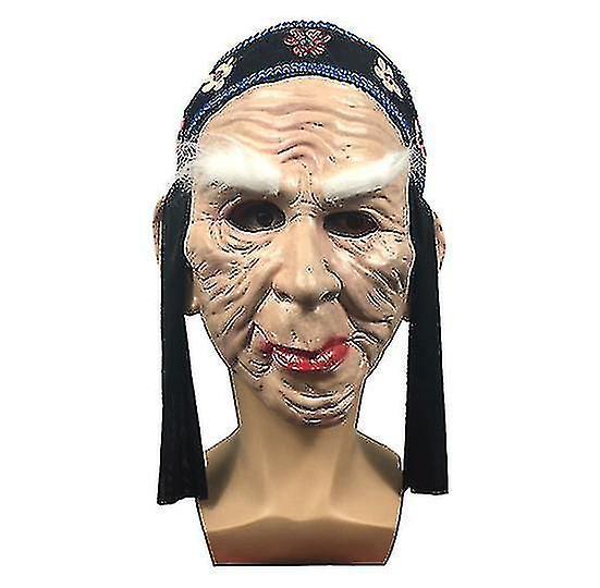 Horror Meng Po Mask Wig Headgear Masquerade Headgear Halloween Party Performance Props