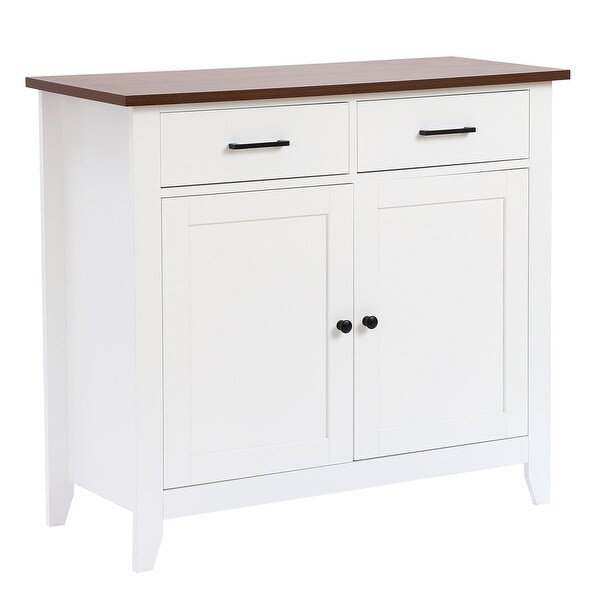 White Wood 2-Drawer 2-Door Sideboard Storage Cabinet - 32.83