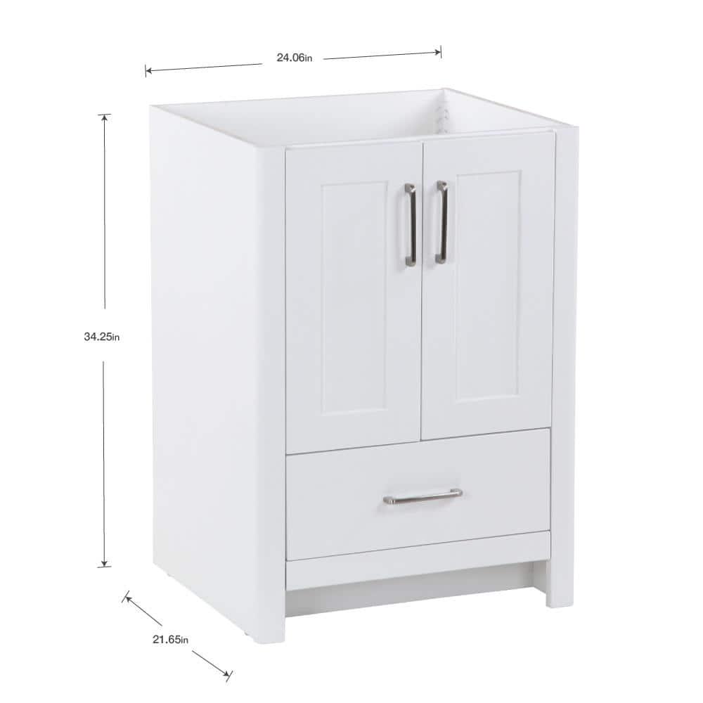 Home Decorators Collection Westcourt 24 in W x 22 in D x 34 in H Bath Vanity Cabinet Only in White