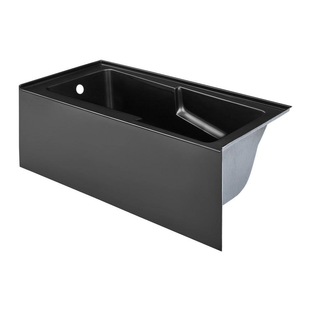 Swiss Madison Voltaire 60 in. x 30 in. Acrylic Left Drain Rectangular Alcove Bathtub in Matte Black SM-AB541MB