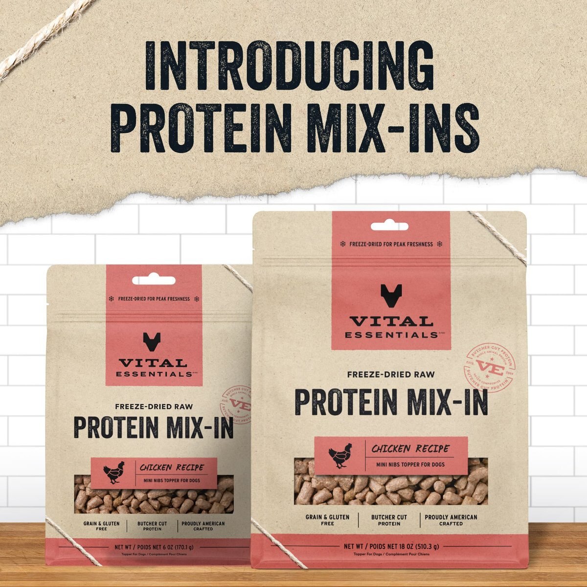 Vital Essentials Protein Mix-In Chicken Recipe Mini Nibs Grain-Free Freeze-Dried Raw Dog Food Topper