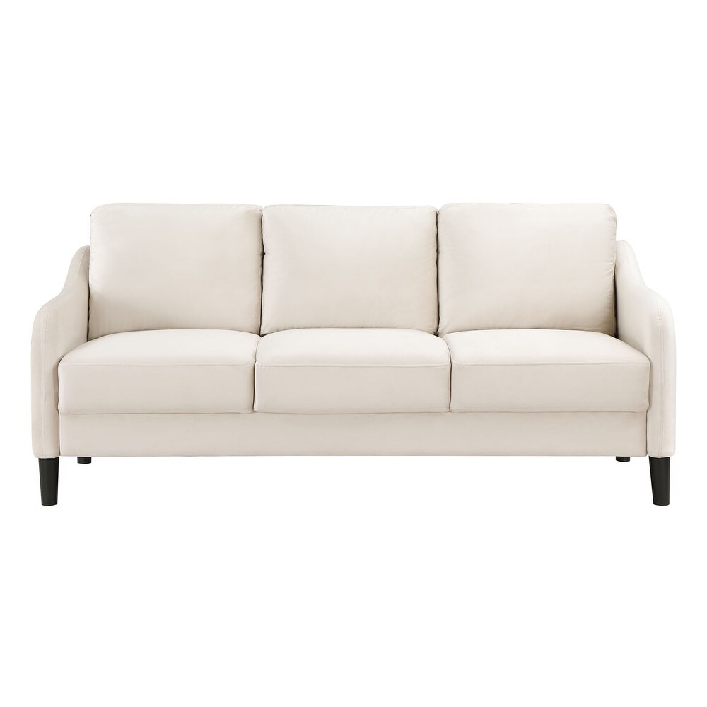 Modern Velvet 3 Seater Sofa Versatile Removable Cushions Couch Foam Cushions Sofa with Wood Frame for Living Room
