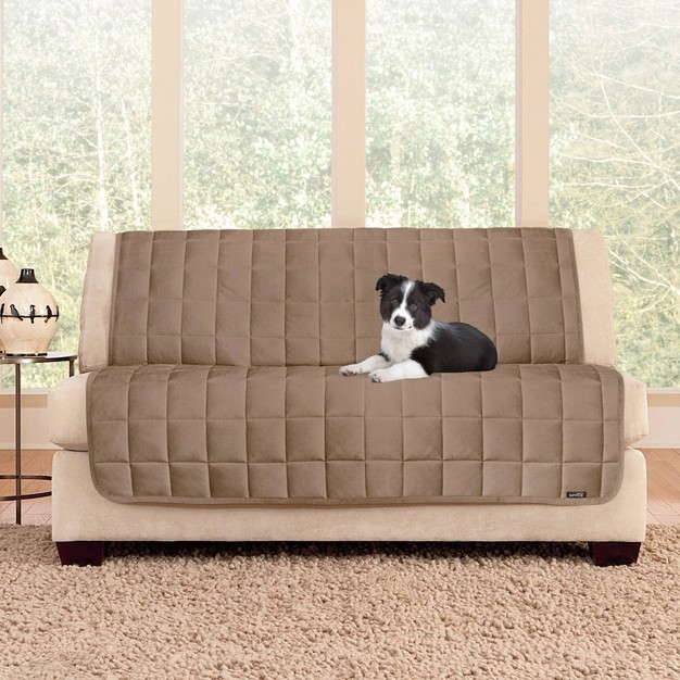 Deluxe Pet Armless Loveseat Furniture Cover Sable Sure Fit