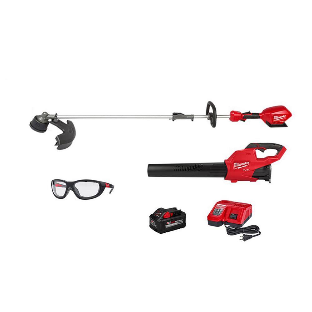 MW M18 FUEL 18-Volt Lithium-Ion Brushless Cordless QUIK-LOK String TrimmerBlower Combo Kit with Performance Safety Glasses 3000-21-48-73-2040