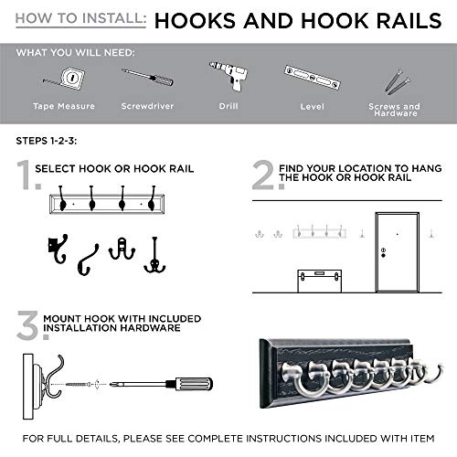 Franklin Brass 45 in. Tri-Hook Rail， Cocoa and Flat Black