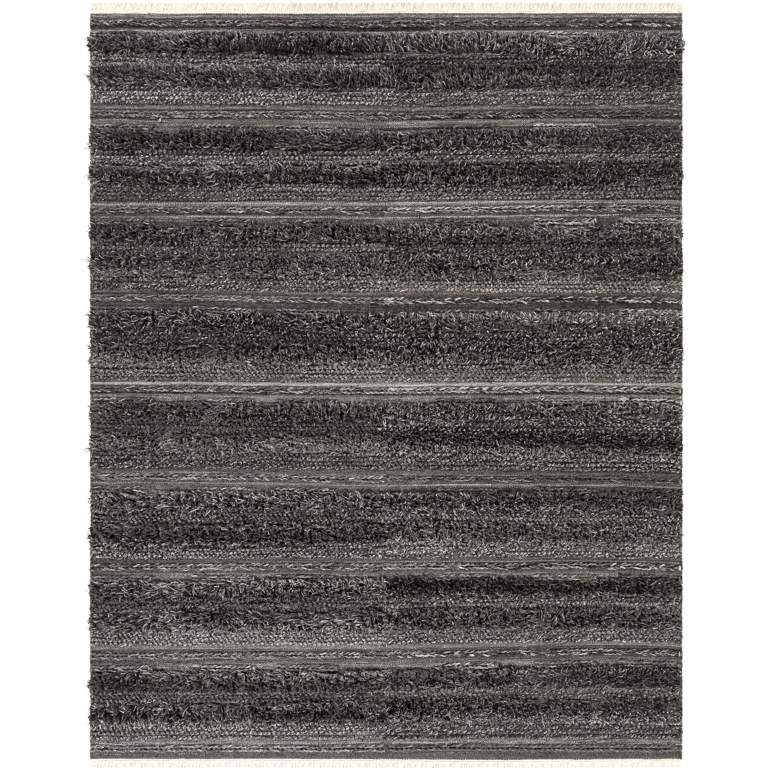 Lugano Hand Woven Rug in Charcoal, Black, Cream