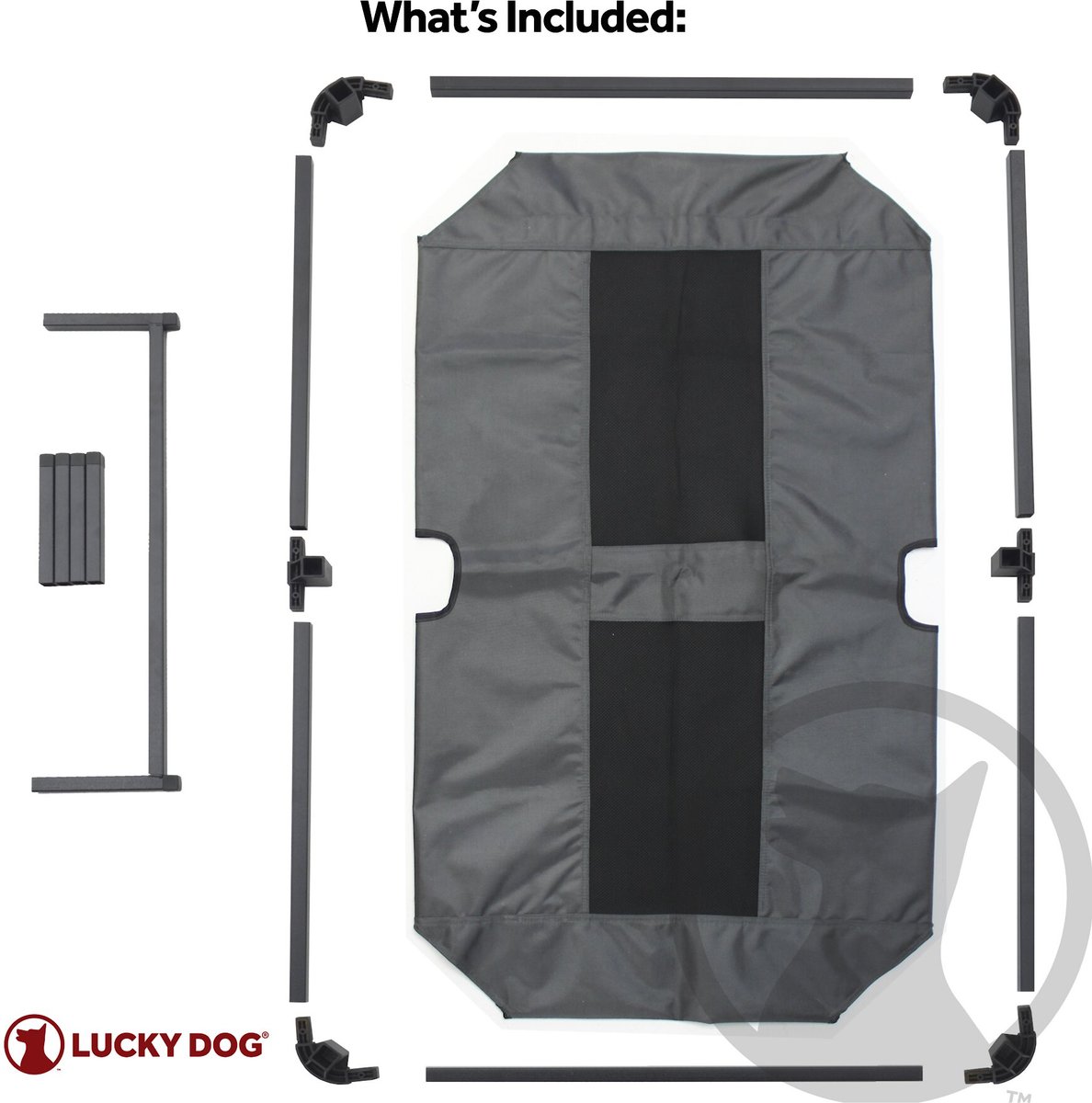 Lucky Dog Comfort Cot Elevated Dog Bed w/ Removable Cover