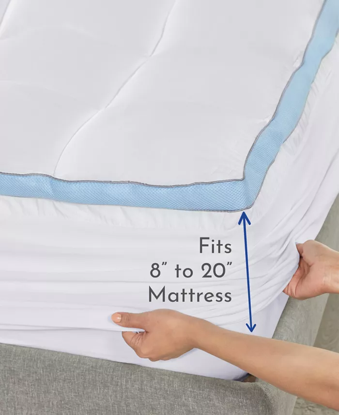 California Design Den Extra Thick Cooling Mattress Topper Twin XL Size， Plush Pillow-Top Twin XL Mattress Topper by California Design Den