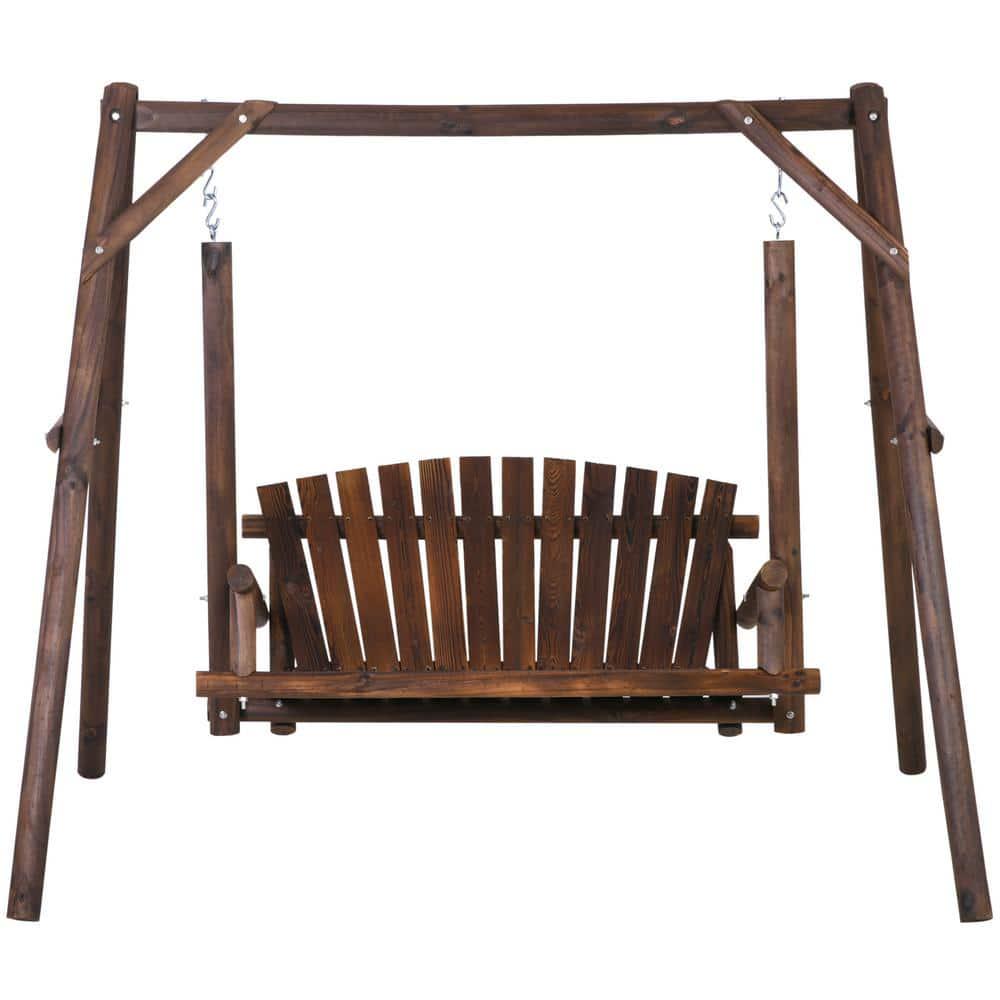 Outsunny 78 in 2Person Wood Patio Swing