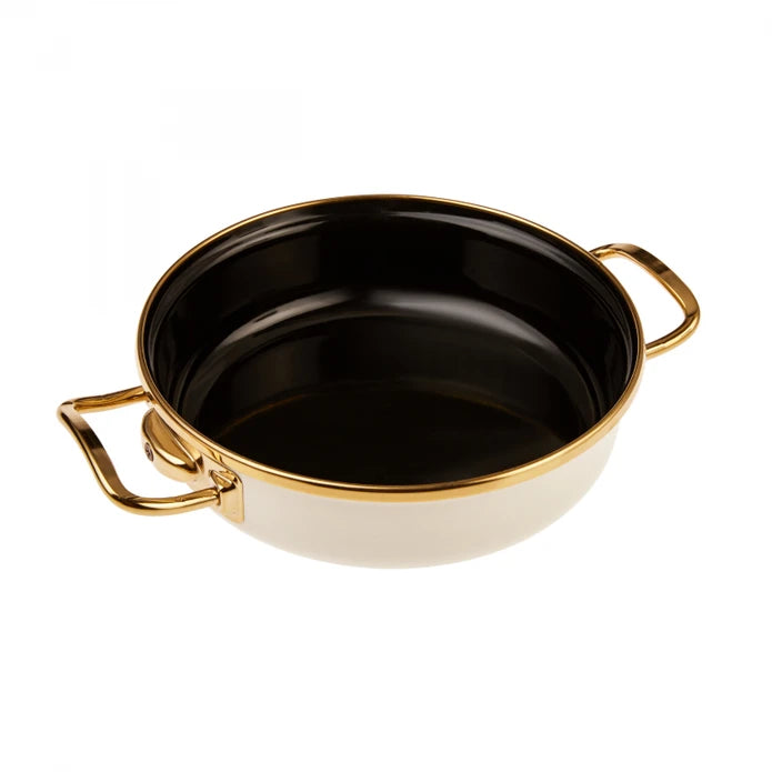 Karaca Retro Enamel 2-Cream Cooking Pot Set 153.03.08.0540