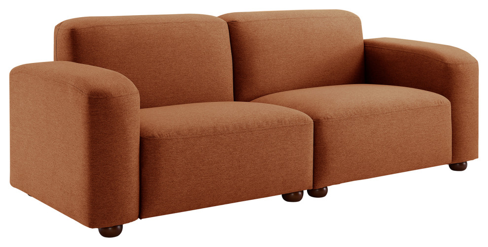 CentaurNoah 83.5 quotWide 3 Seater Sofa  Boucle/Linen Upholstery   Midcentury   Sofas   by Centaur Noah  Houzz