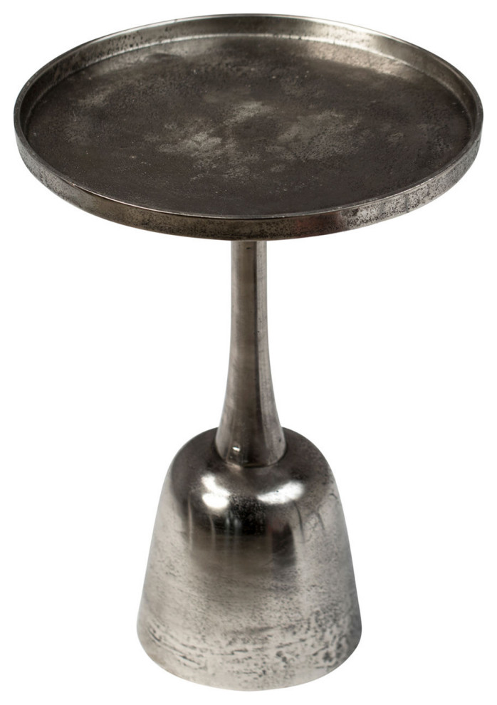 Modern Nickel Side Table   Industrial   Side Tables And End Tables   by Design Mix Furniture  Houzz