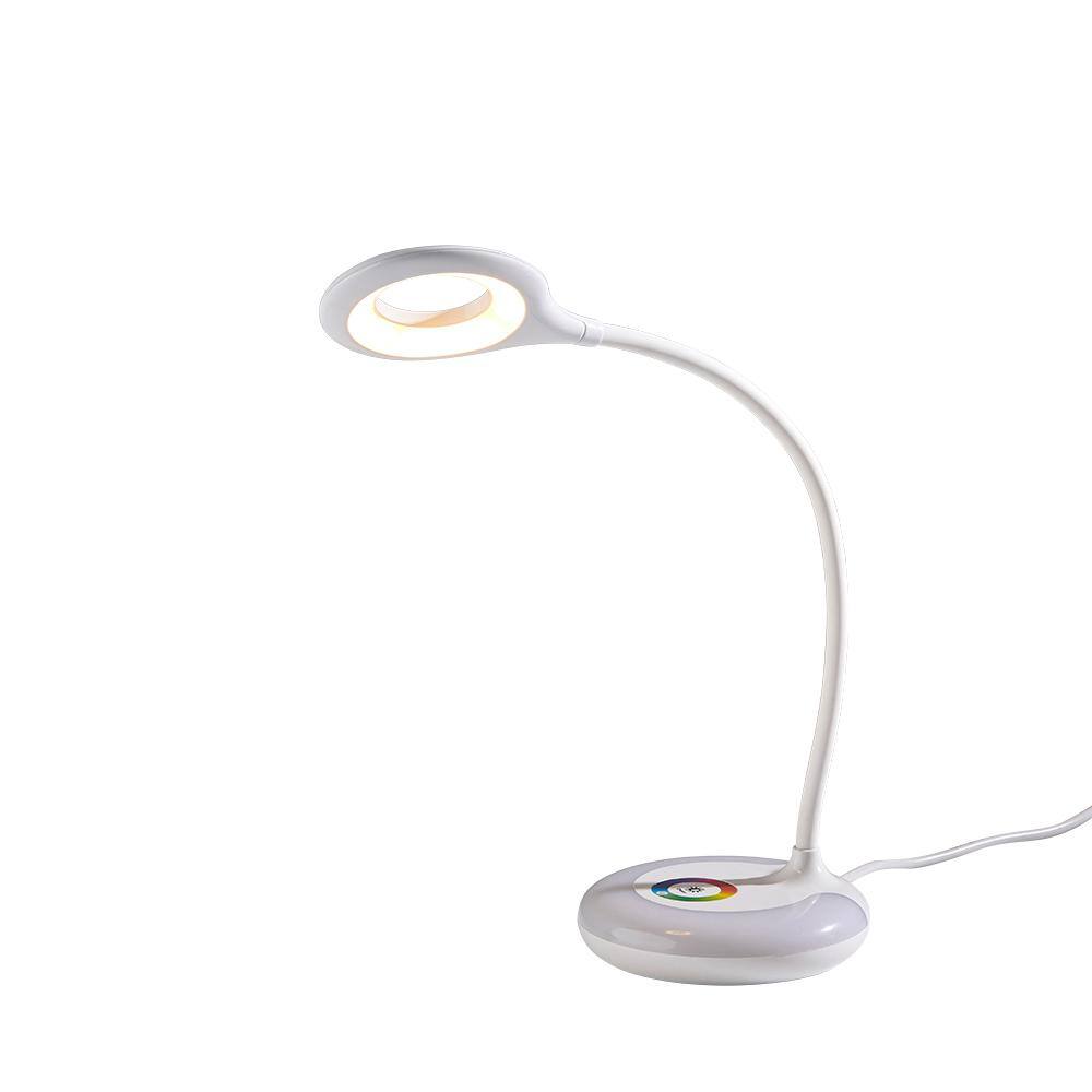 Hampton Bay 19 in. White LED Task Lamp with Color Changing HW-T4419