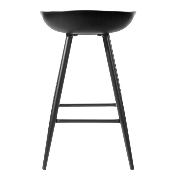 Homy Casa 24'' Plastic Seat Counter Bar Stools (Set of 2)