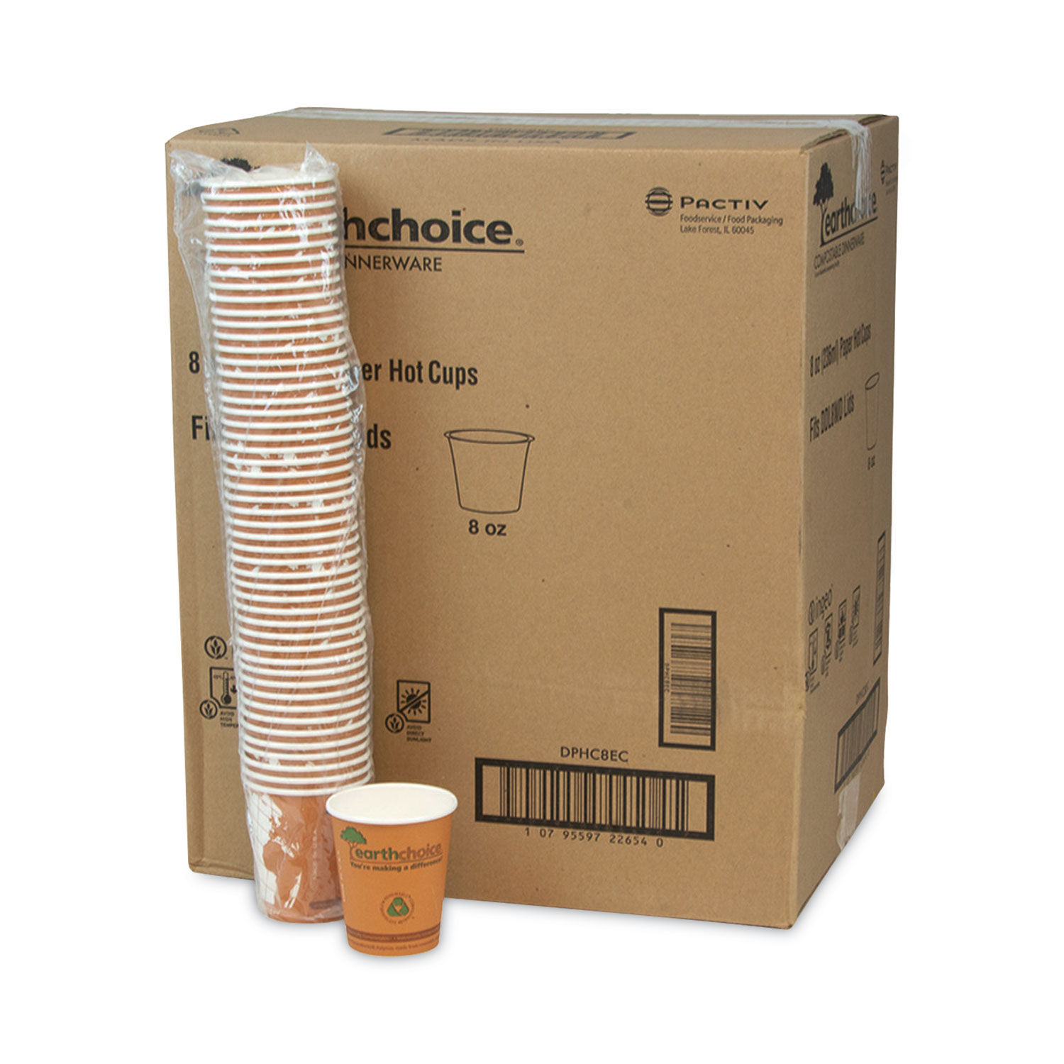 EarthChoice Compostable Paper Cup by Pactiv PCTDPHC8EC