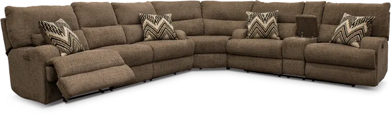 Brindle Brown 3 Piece Power Reclining Sectional