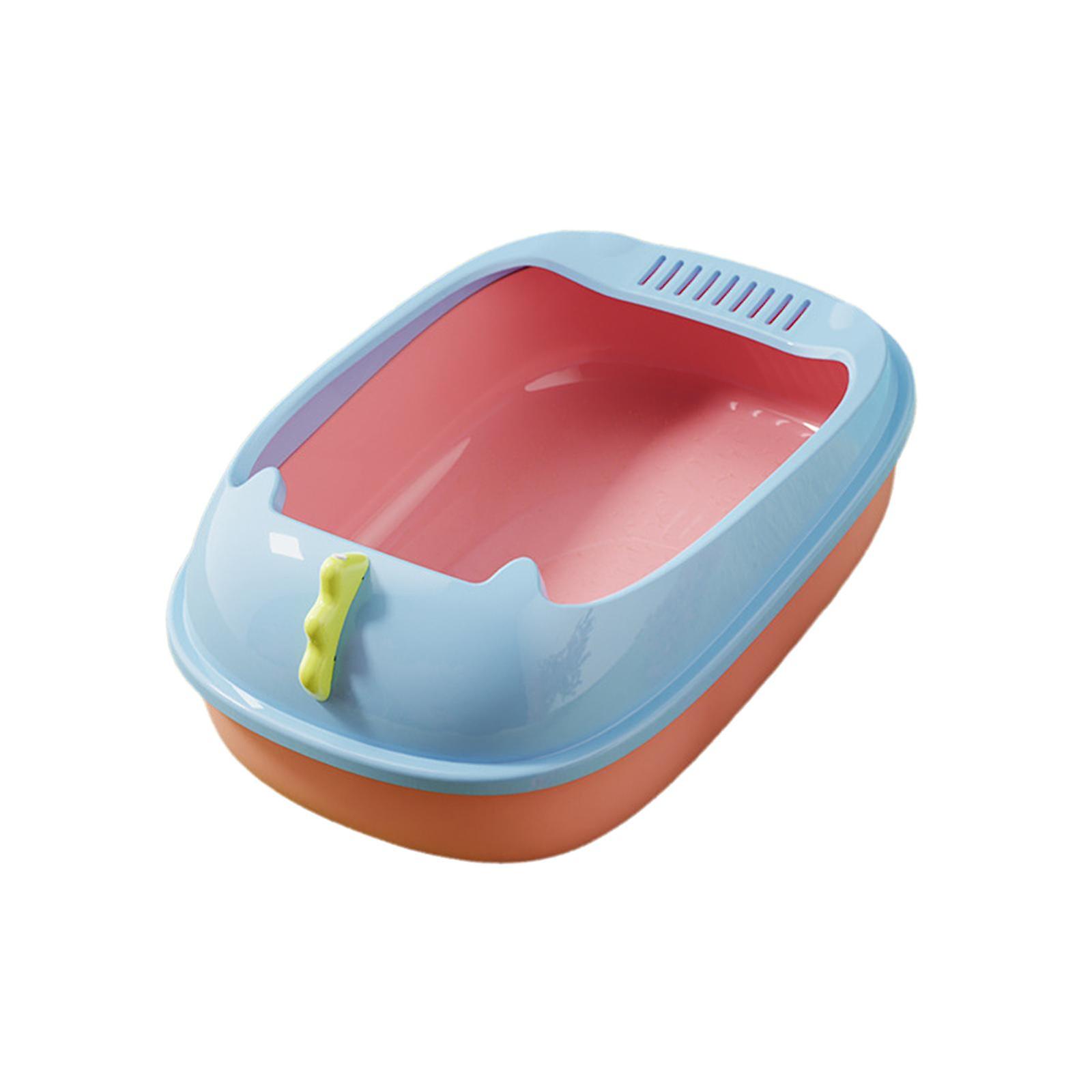 Pet Litter Tray Potty Toilet Cage Open Top Cat Litter Box For Hamsters Kitty Pink Base 42x28x16cm