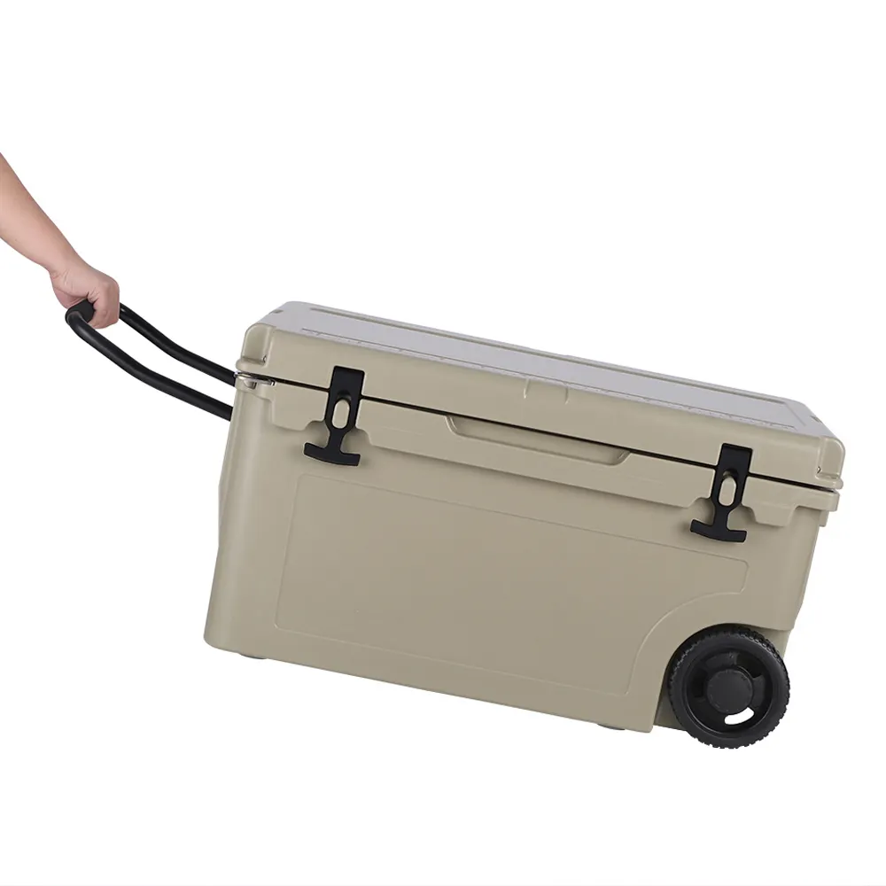 55QT best quality plastic box for food delivery wholesale cooler box camping hiking