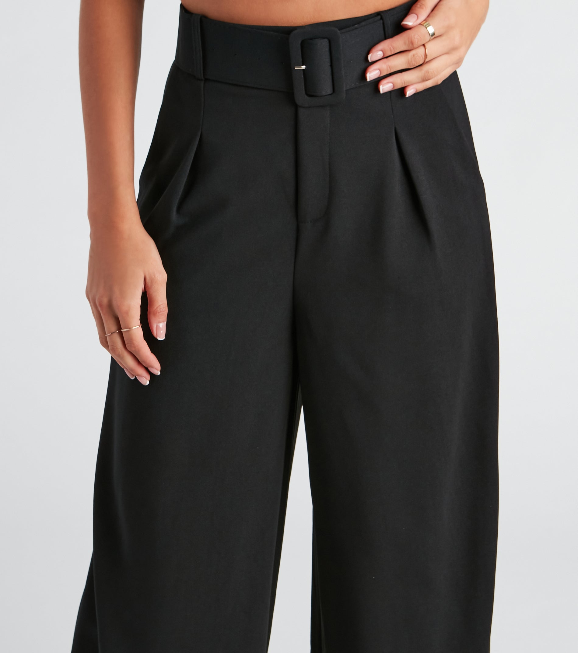 Flip In Reverse Belted Trouser Pants