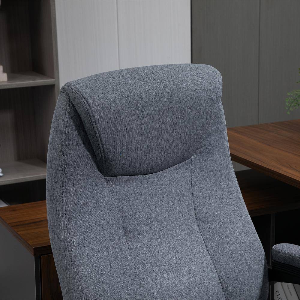 Vinsetto Modern Grey Fabric Computer Chair with Back Support Adjustable Height 921-240